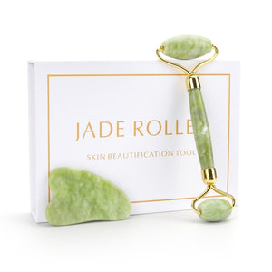 Rodillo de Jade de cuarzo rosa Natural, masajeador corporal con piedra de Jade, herramienta de belleza para estiramiento Facial